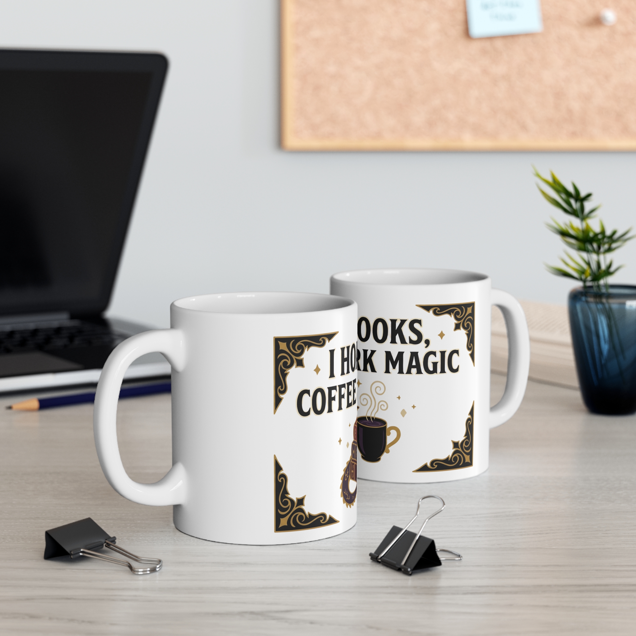 I Hoard Books Coffee and Dark Magic Mug, Gothic Bookworm Cup, Fantasy Reader Gift - Image 4