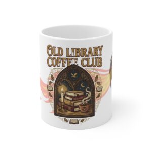 Old Library Coffee Club Mug, Dark Academia Coffee Cup, Gothic Book Lover Gift, Reader Mug