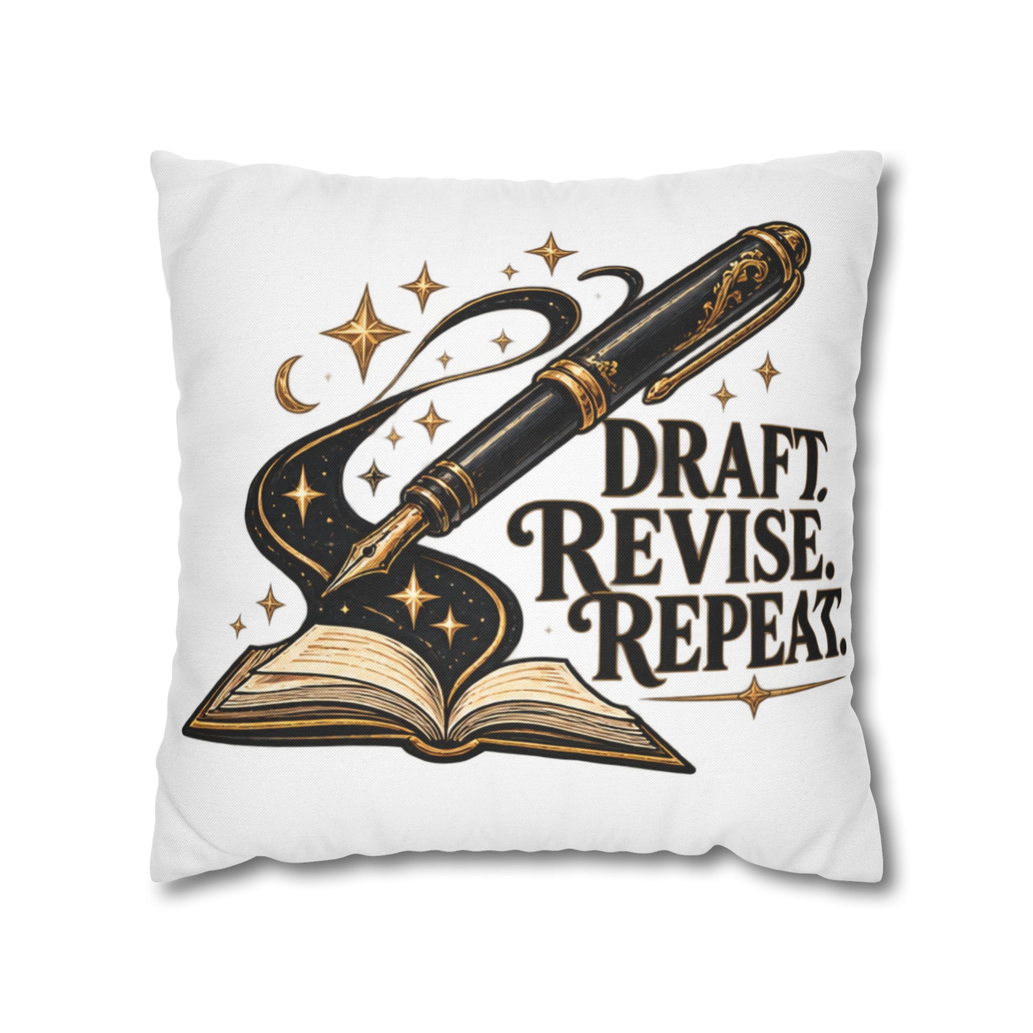 Draft. Revise. Repeat. Writer Decorative Pillow - Image 9