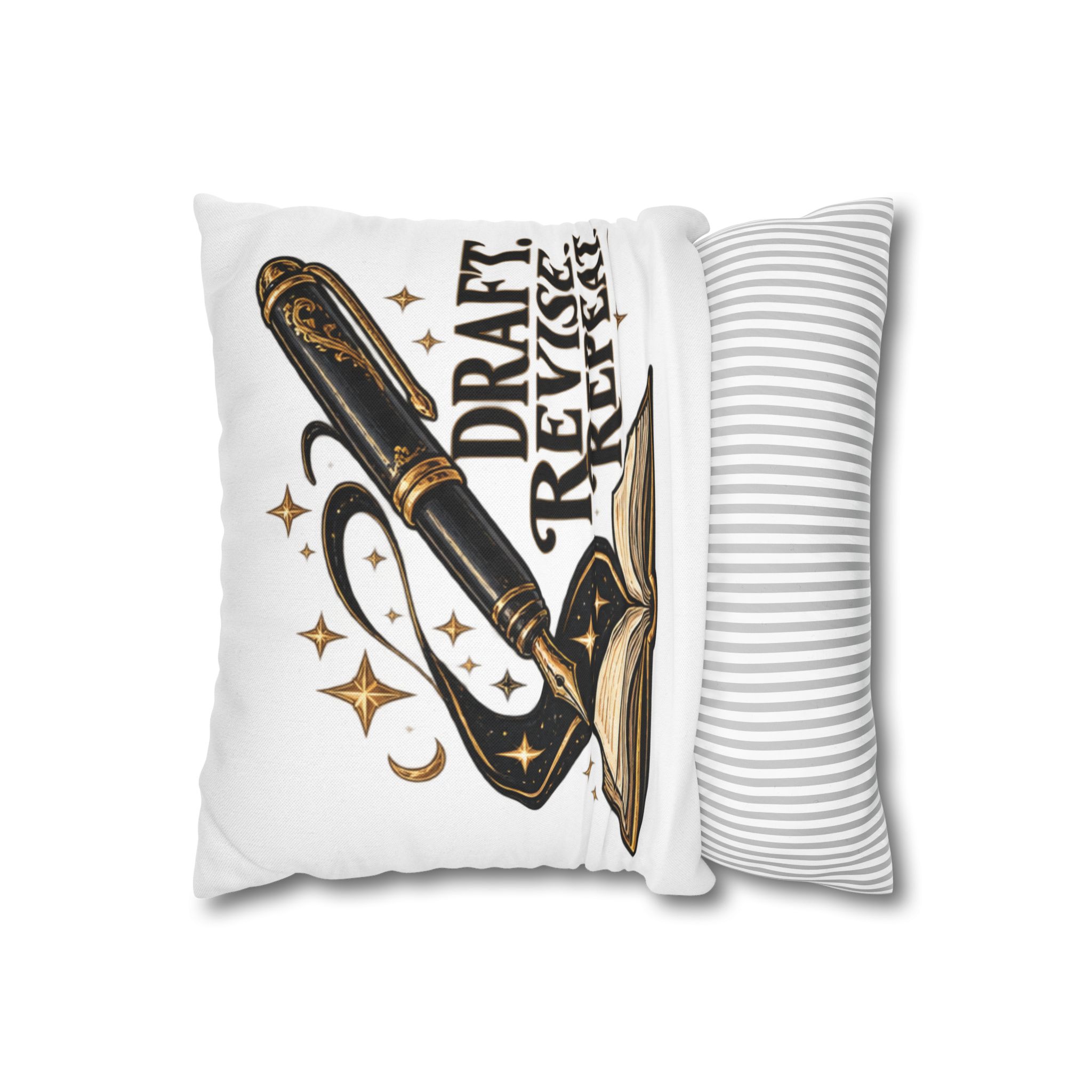 Draft. Revise. Repeat. Writer Decorative Pillow - Image 2