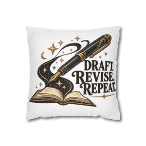 Draft. Revise. Repeat. Writer Decorative Pillow