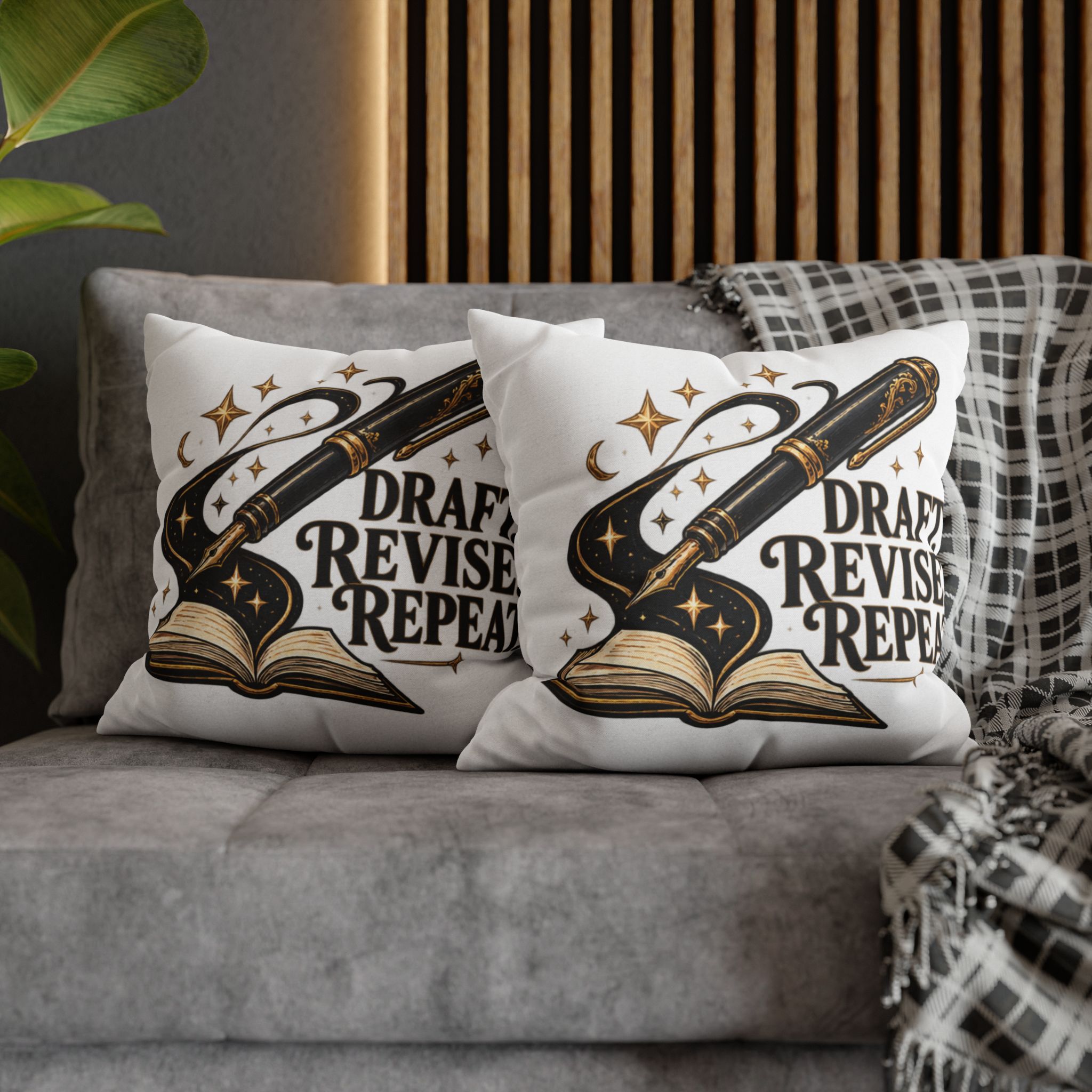Draft. Revise. Repeat. Writer Decorative Pillow - Image 14