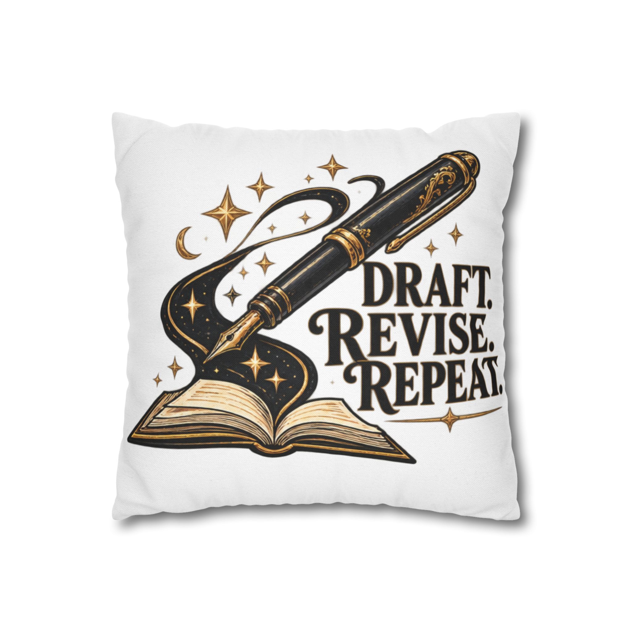 Draft. Revise. Repeat. Writer Decorative Pillow - Image 3