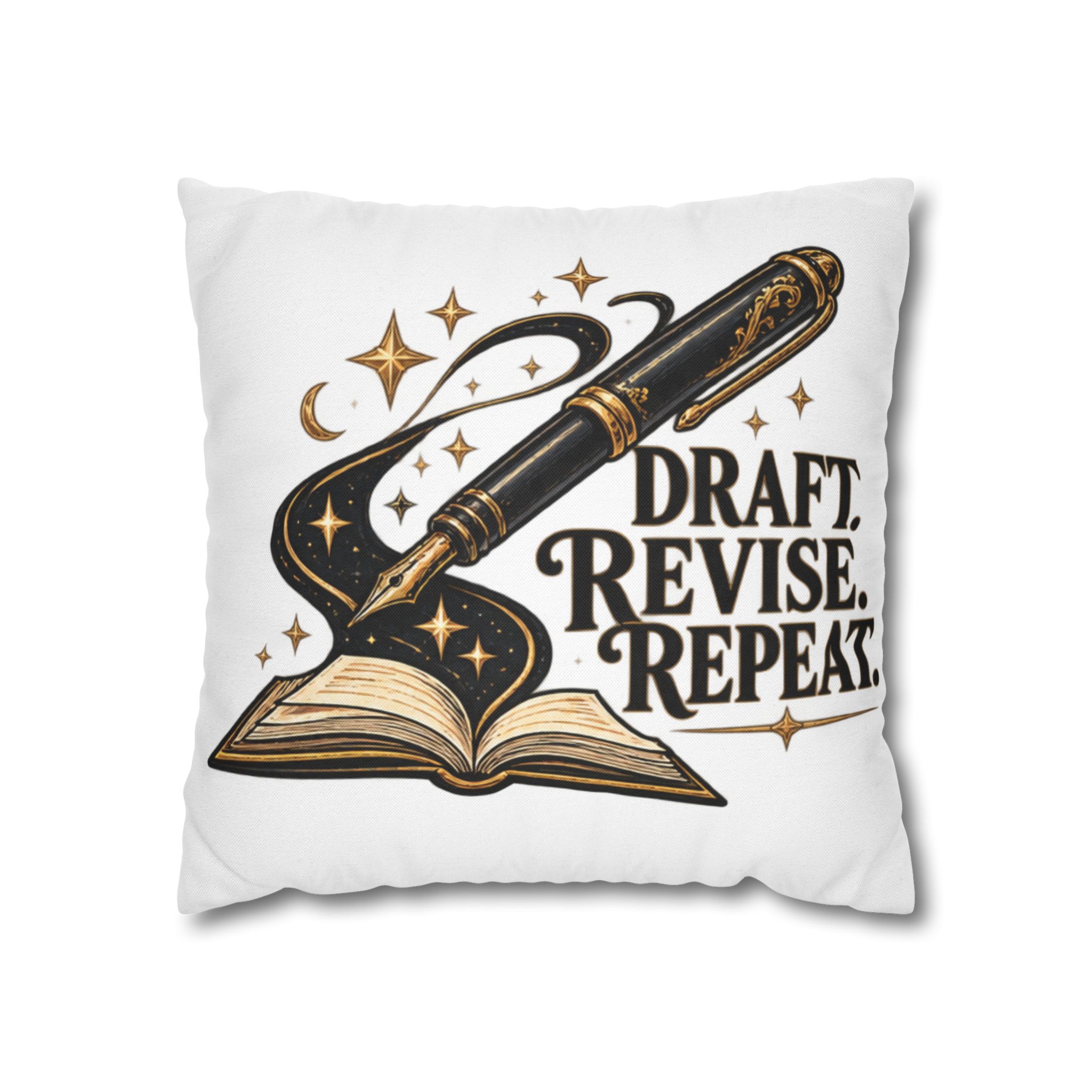 Draft. Revise. Repeat. Writer Decorative Pillow - Image 5