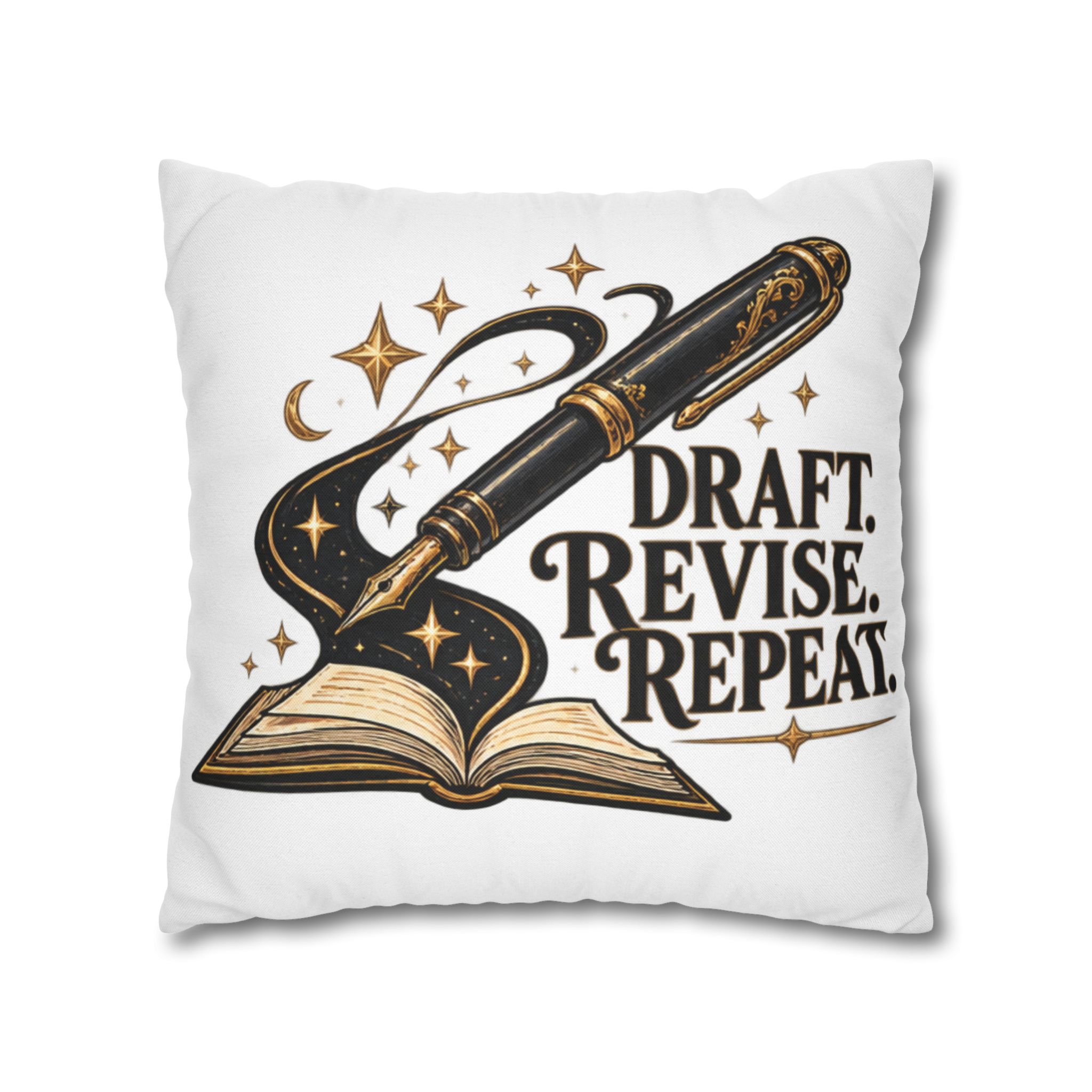 Draft. Revise. Repeat. Writer Decorative Pillow - Image 11