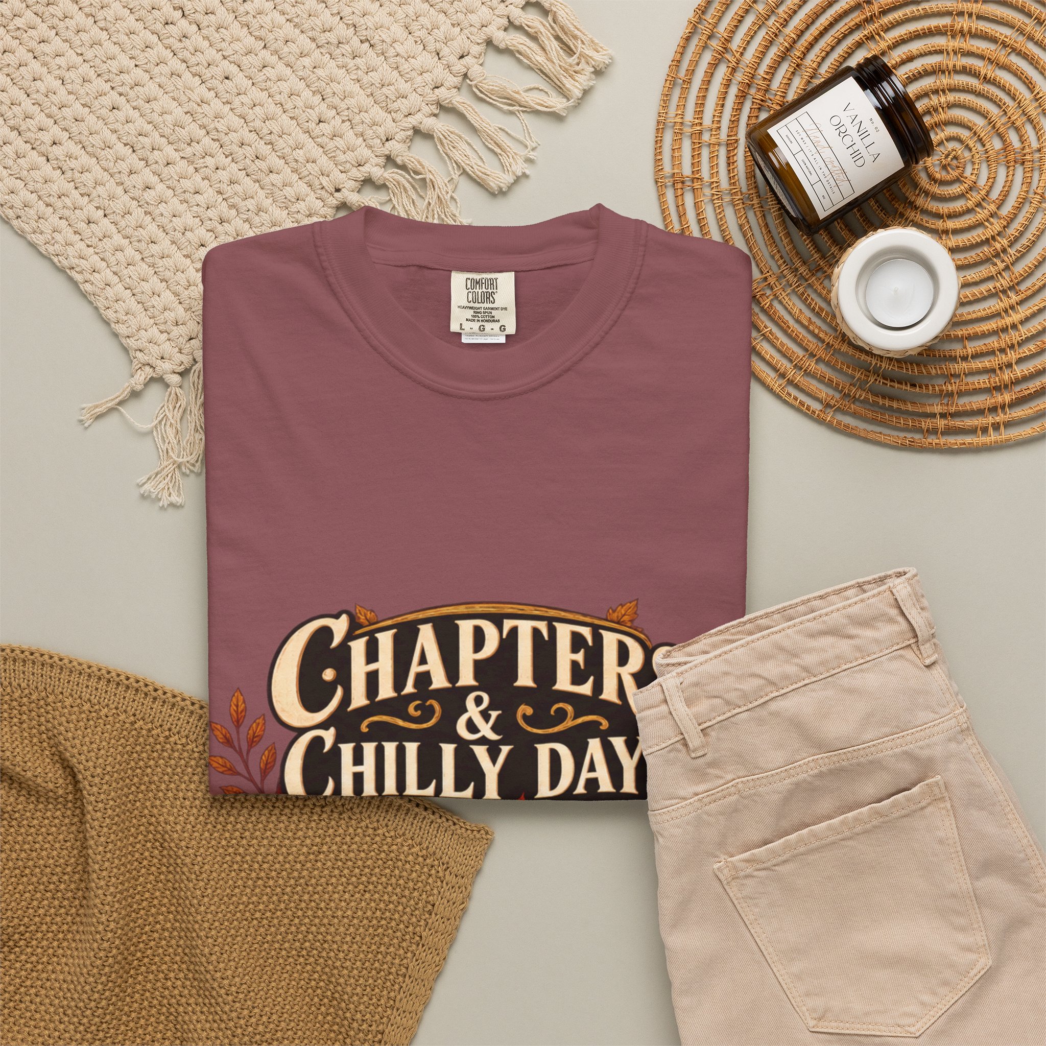 Chapters & Chilly Days T-Shirt — Cozy Autumn Book Lover Tee - Image 9
