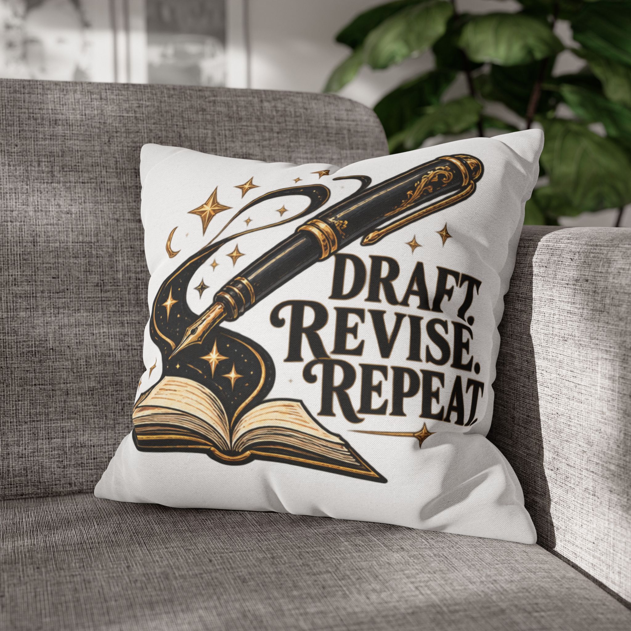 Draft. Revise. Repeat. Writer Decorative Pillow - Image 13