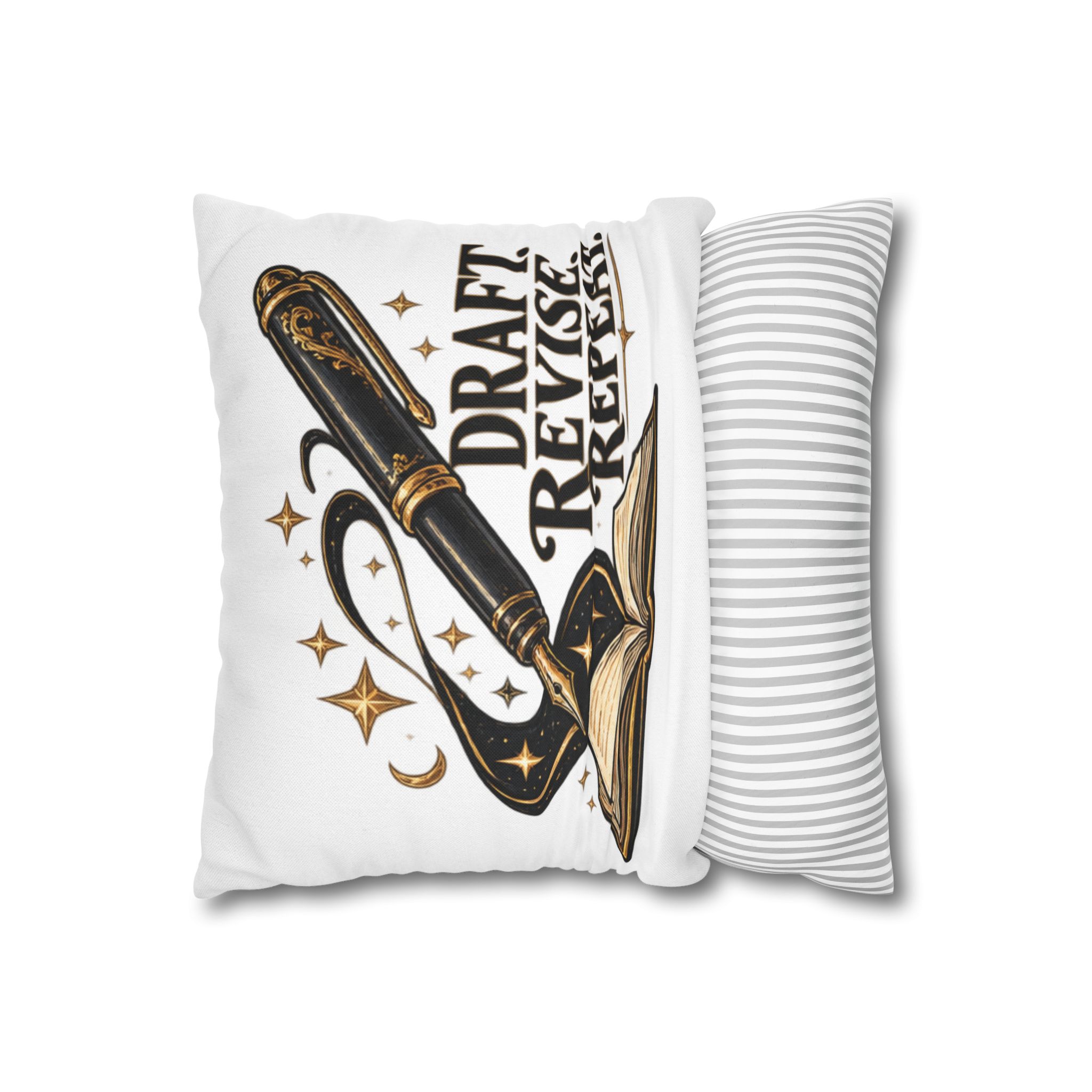 Draft. Revise. Repeat. Writer Decorative Pillow - Image 4